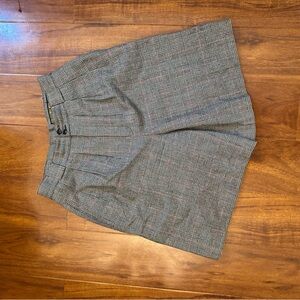 Vintage Wool Plaid Gray Shorts